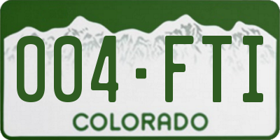 CO license plate 004FTI