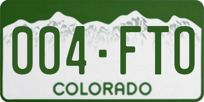 CO license plate 004FTO