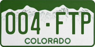 CO license plate 004FTP