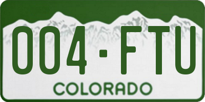 CO license plate 004FTU