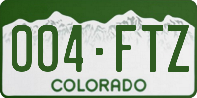 CO license plate 004FTZ