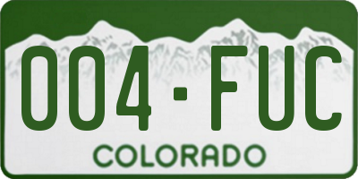 CO license plate 004FUC