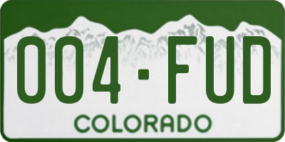CO license plate 004FUD