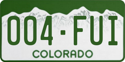 CO license plate 004FUI