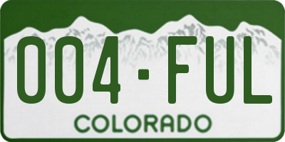 CO license plate 004FUL