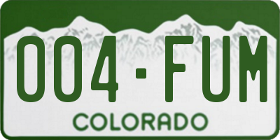 CO license plate 004FUM