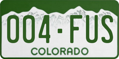 CO license plate 004FUS