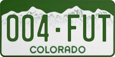CO license plate 004FUT