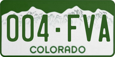 CO license plate 004FVA