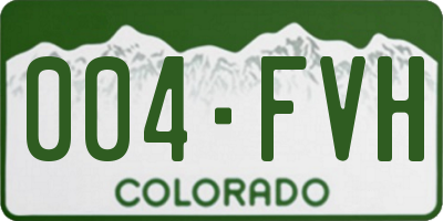 CO license plate 004FVH