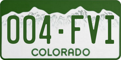 CO license plate 004FVI