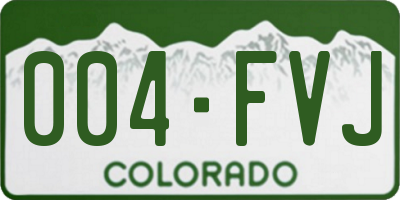 CO license plate 004FVJ