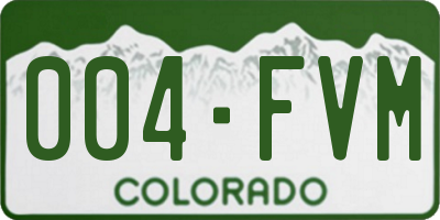 CO license plate 004FVM