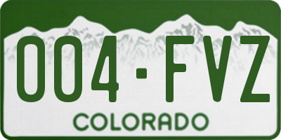 CO license plate 004FVZ