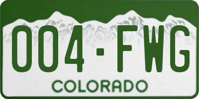CO license plate 004FWG