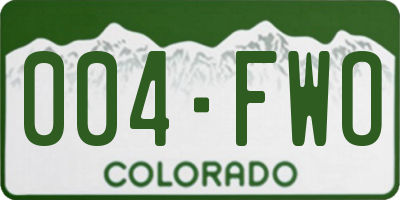 CO license plate 004FWO