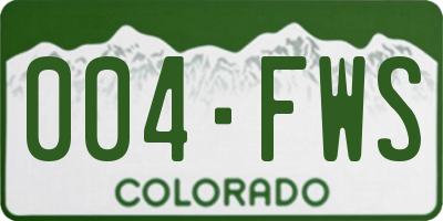 CO license plate 004FWS