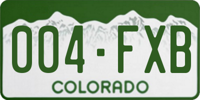 CO license plate 004FXB