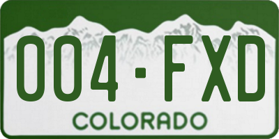 CO license plate 004FXD
