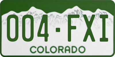 CO license plate 004FXI