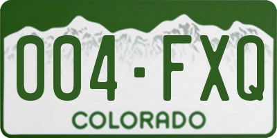 CO license plate 004FXQ