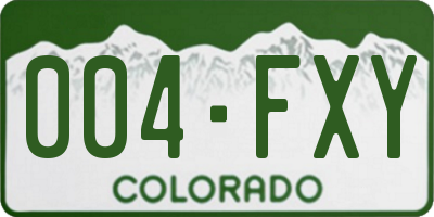 CO license plate 004FXY