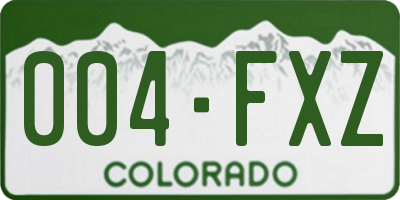 CO license plate 004FXZ