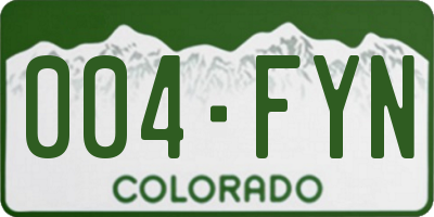 CO license plate 004FYN