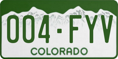 CO license plate 004FYV