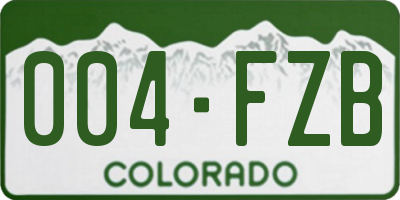 CO license plate 004FZB