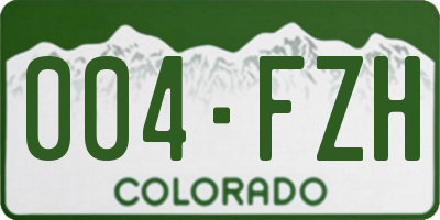 CO license plate 004FZH