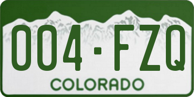 CO license plate 004FZQ