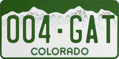CO license plate 004GAT