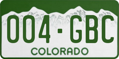 CO license plate 004GBC