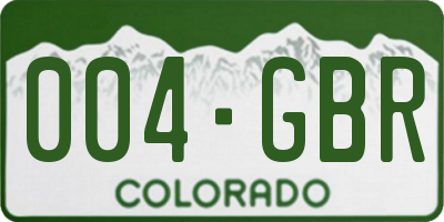CO license plate 004GBR