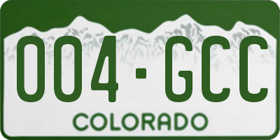 CO license plate 004GCC