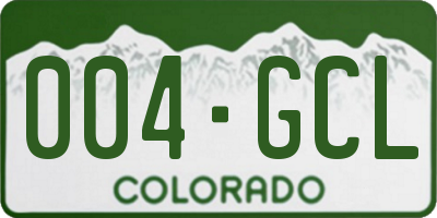 CO license plate 004GCL
