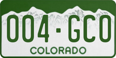 CO license plate 004GCO