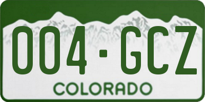 CO license plate 004GCZ