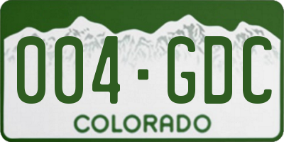 CO license plate 004GDC