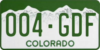 CO license plate 004GDF