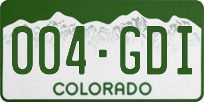 CO license plate 004GDI