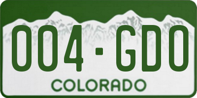 CO license plate 004GDO