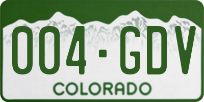 CO license plate 004GDV