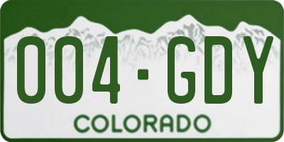 CO license plate 004GDY