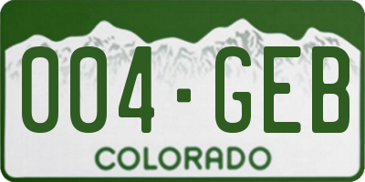 CO license plate 004GEB