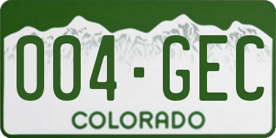 CO license plate 004GEC