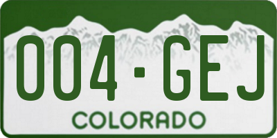 CO license plate 004GEJ