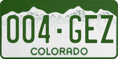 CO license plate 004GEZ