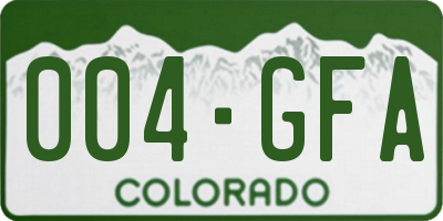 CO license plate 004GFA